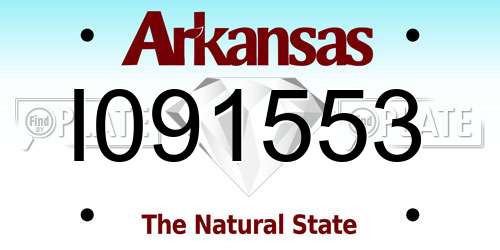 I091553 Arkansas License Plate