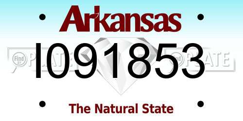 I091853 Arkansas License Plate