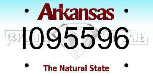 I095596 Arkansas License Plate