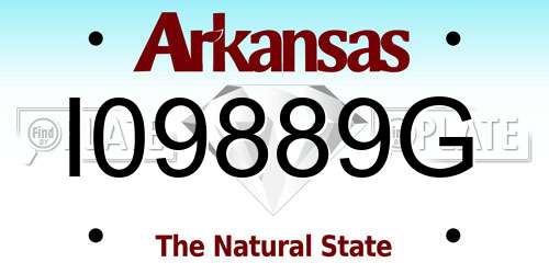 I09889G Arkansas License Plate