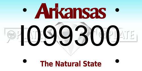 I099300 Arkansas License Plate