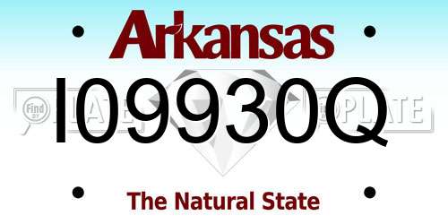 I09930Q Arkansas License Plate