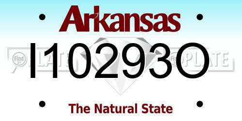 I10293O Arkansas License Plate