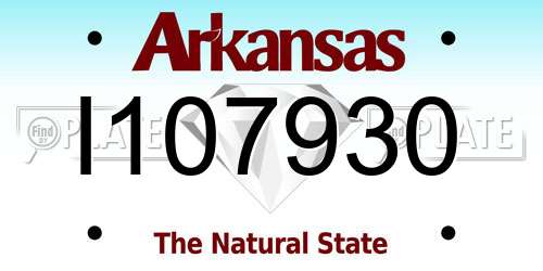 I107930 Arkansas License Plate