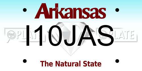 I10JAS Arkansas License Plate