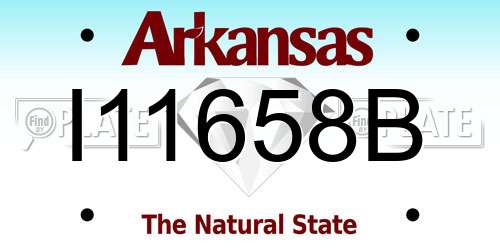 I11658B Arkansas License Plate