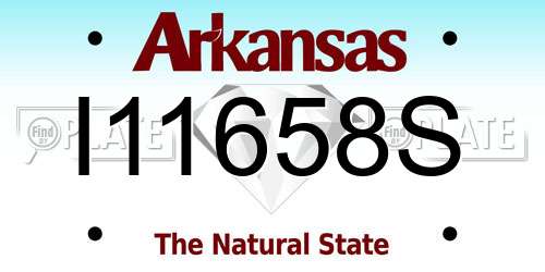 I11658S Arkansas License Plate