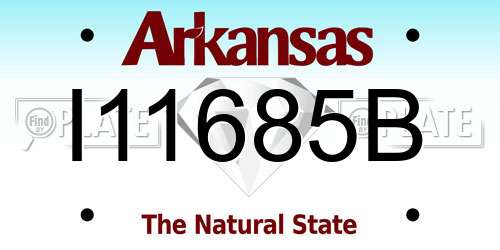 I11685B Arkansas License Plate