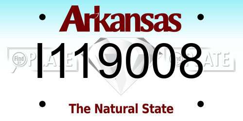 I119008 Arkansas License Plate