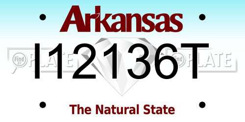 I12136T Arkansas License Plate
