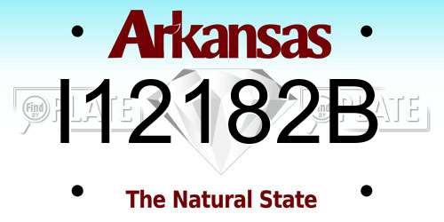 I12182B Arkansas License Plate