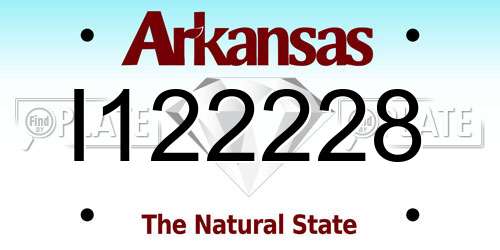 I122228 Arkansas License Plate