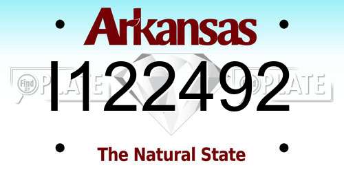 I122492 Arkansas License Plate