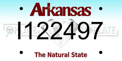 I122497 Arkansas License Plate
