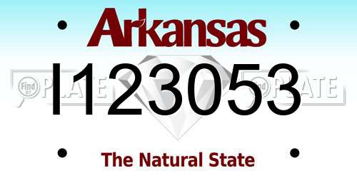 I123053 Arkansas License Plate