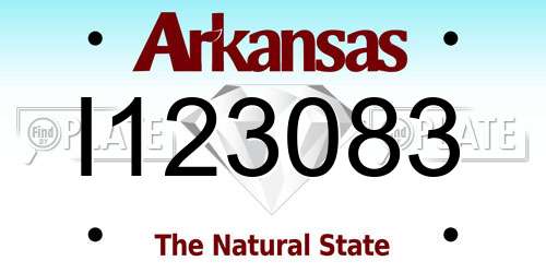 I123083 Arkansas License Plate
