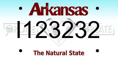 I123232 Arkansas License Plate