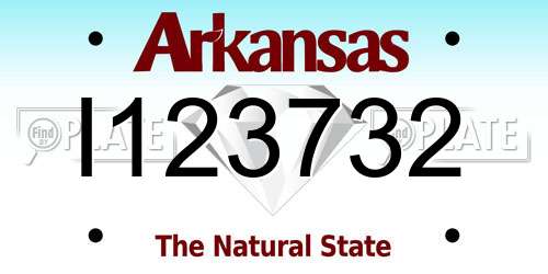 I123732 Arkansas License Plate