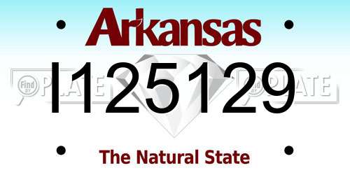 I125129 Arkansas License Plate