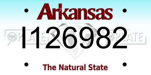 I126982 Arkansas License Plate