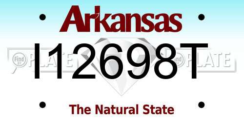 I12698T Arkansas License Plate