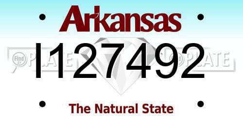 I127492 Arkansas License Plate