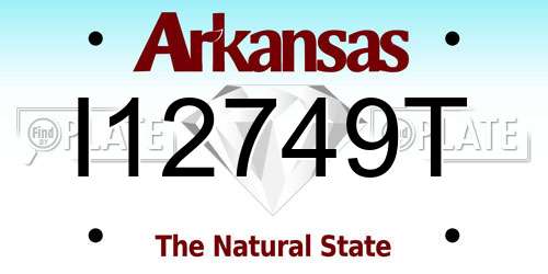 I12749T Arkansas License Plate