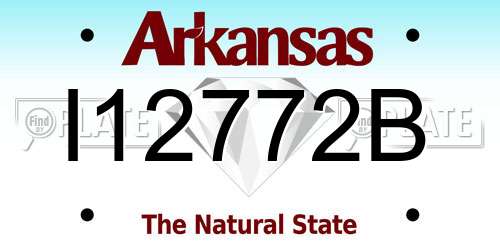 I12772B Arkansas License Plate