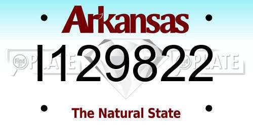 I129822 Arkansas License Plate