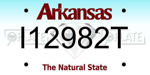 I12982T Arkansas License Plate
