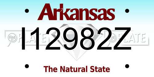 I12982Z Arkansas License Plate