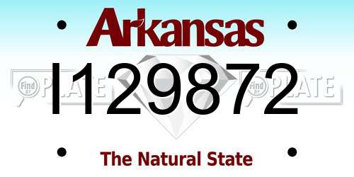 I129872 Arkansas License Plate