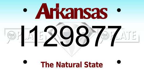 I129877 Arkansas License Plate