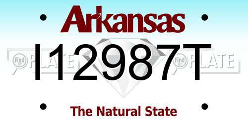 I12987T Arkansas License Plate