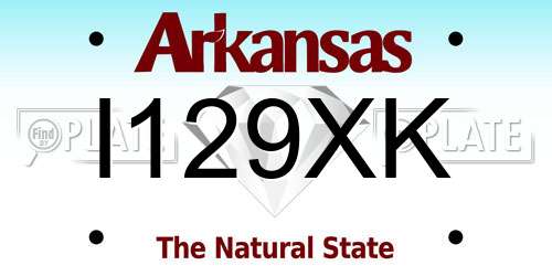 I129XK Arkansas License Plate