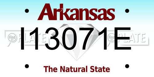 I13071E Arkansas License Plate