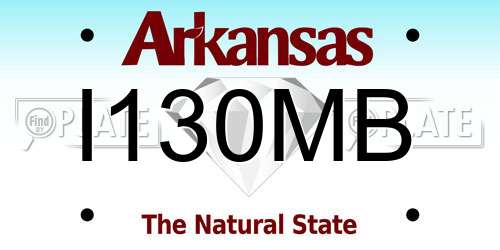 I130MB Arkansas License Plate