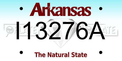 I13276A Arkansas License Plate