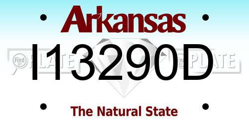 I13290D Arkansas License Plate