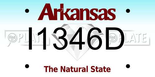 I1346D Arkansas License Plate