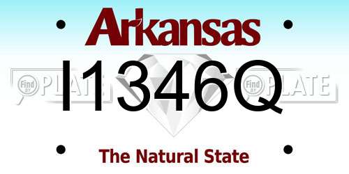 I1346Q Arkansas License Plate
