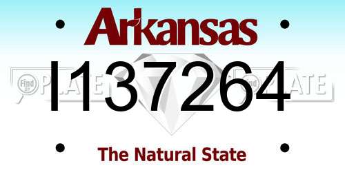 I137264 Arkansas License Plate
