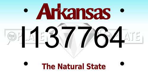I137764 Arkansas License Plate