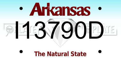 I13790D Arkansas License Plate