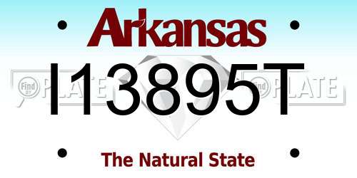 I13895T Arkansas License Plate
