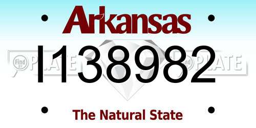 I138982 Arkansas License Plate