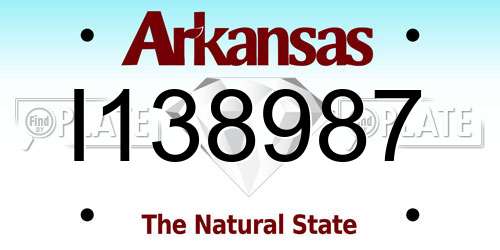 I138987 Arkansas License Plate