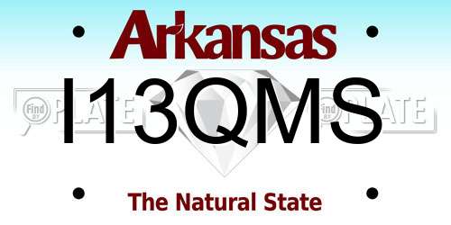 I13QMS Arkansas License Plate