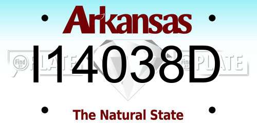 I14038D Arkansas License Plate