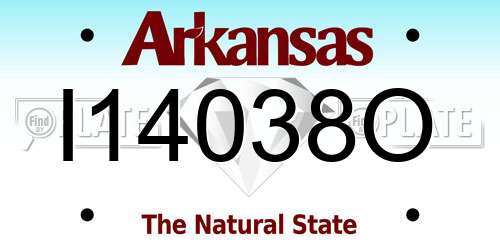 I14038O Arkansas License Plate